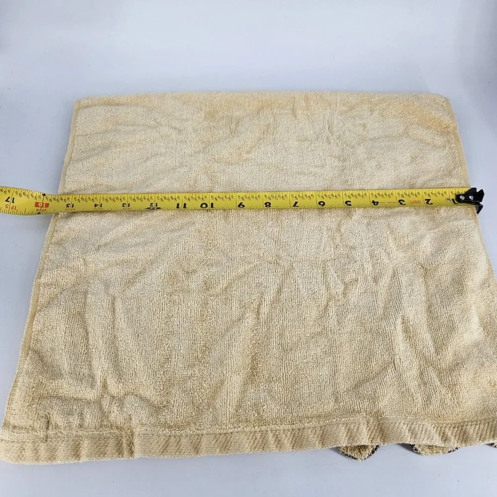 Fieldcrest Beige Gold Cotton Bathroom Towel Linen Bath Hand Scallop Edge Set 5